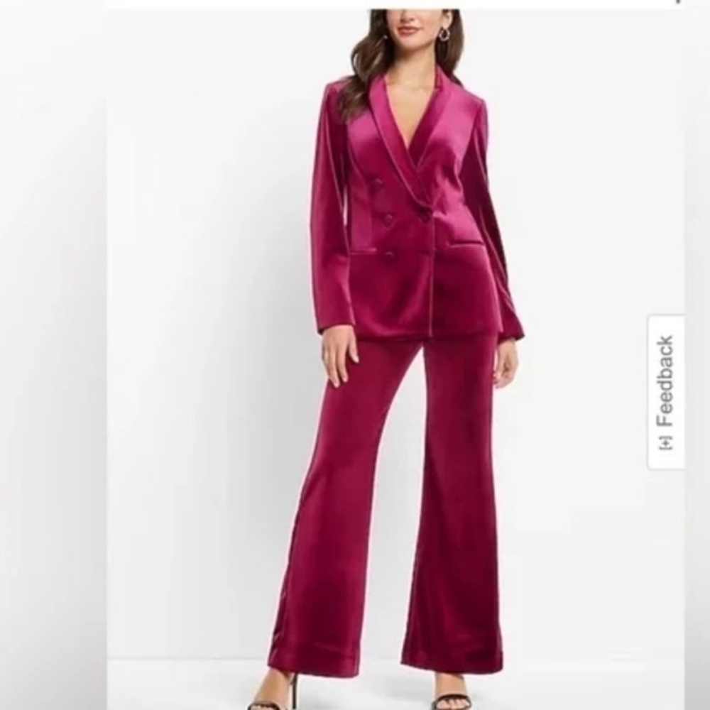 NWT Express Women's Pink Velvet Suit